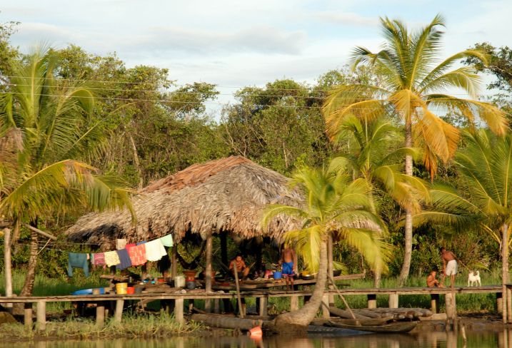 Maisons waraos - Delta de l'Orénoque - Venezuela © Droits reservés